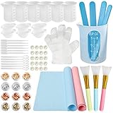 Complete Silicone Resin Measuring Cups Tool Kit- Reusable Nicpro 250 & 100 ml Measure Cups, Resin...