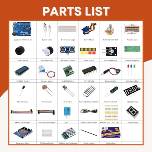 Quad Store Super Starter Kit for Uno R3/R4 Compatible with Arduino IDE