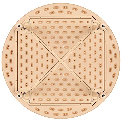 Emma + Oliver 45" Round Natural Plastic Height Adjustable Activity Table - School Table For 4 #TOP6