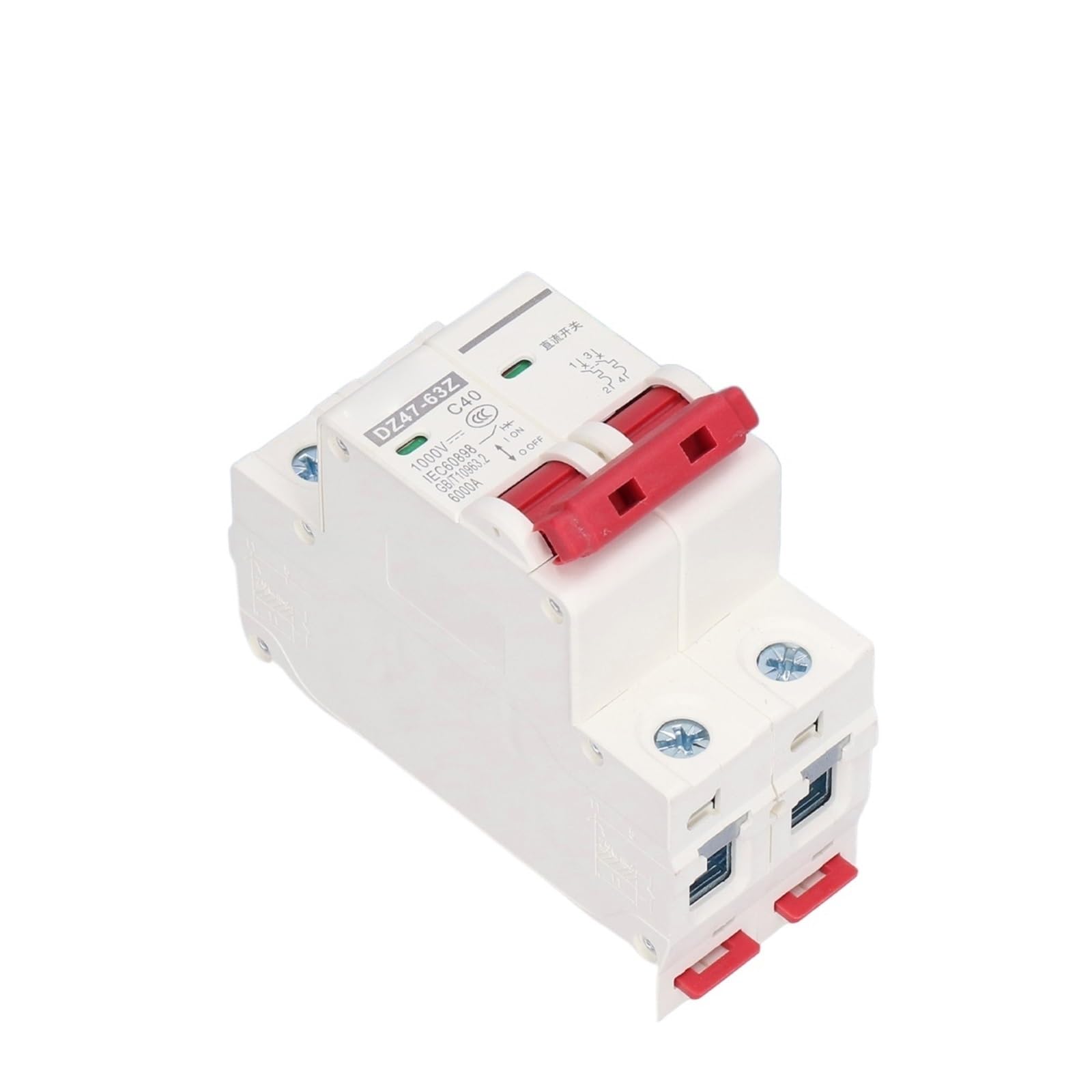 Miniaturowy wyłącznik automatyczny DC 1000V 40A DZ47-63Z C40 2P do fotowoltaiki słonecznej, odłącznik do montażu na szynie DIN