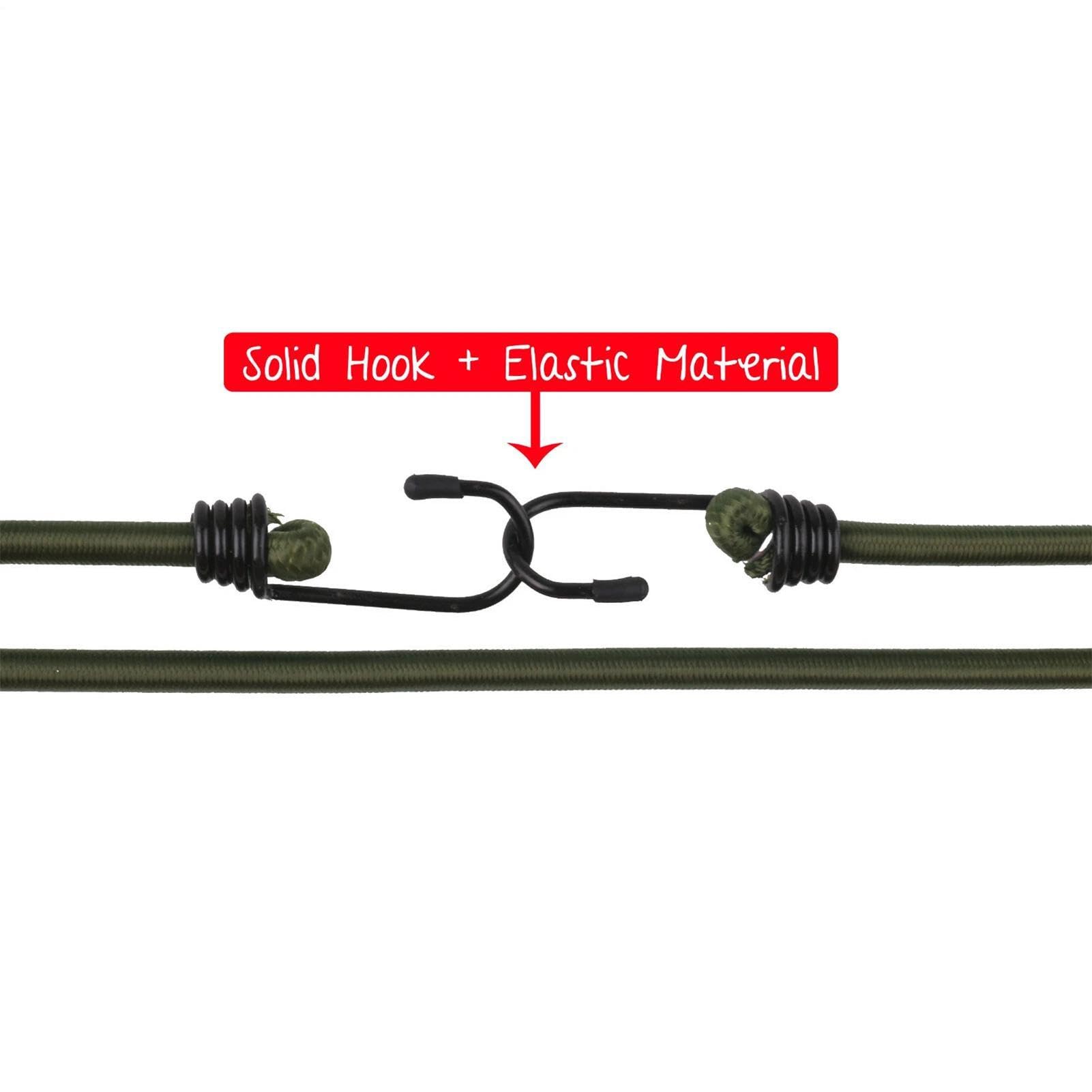 Corde bungee con ganci 10 Pezzi di Legature Elastiche per Camion | 100 cm cinghie elastiche resistenti per All'Aperto Moto Pesca Campeggio Rimorchio Bagagli Bici Attracco Sci Camion Kayak