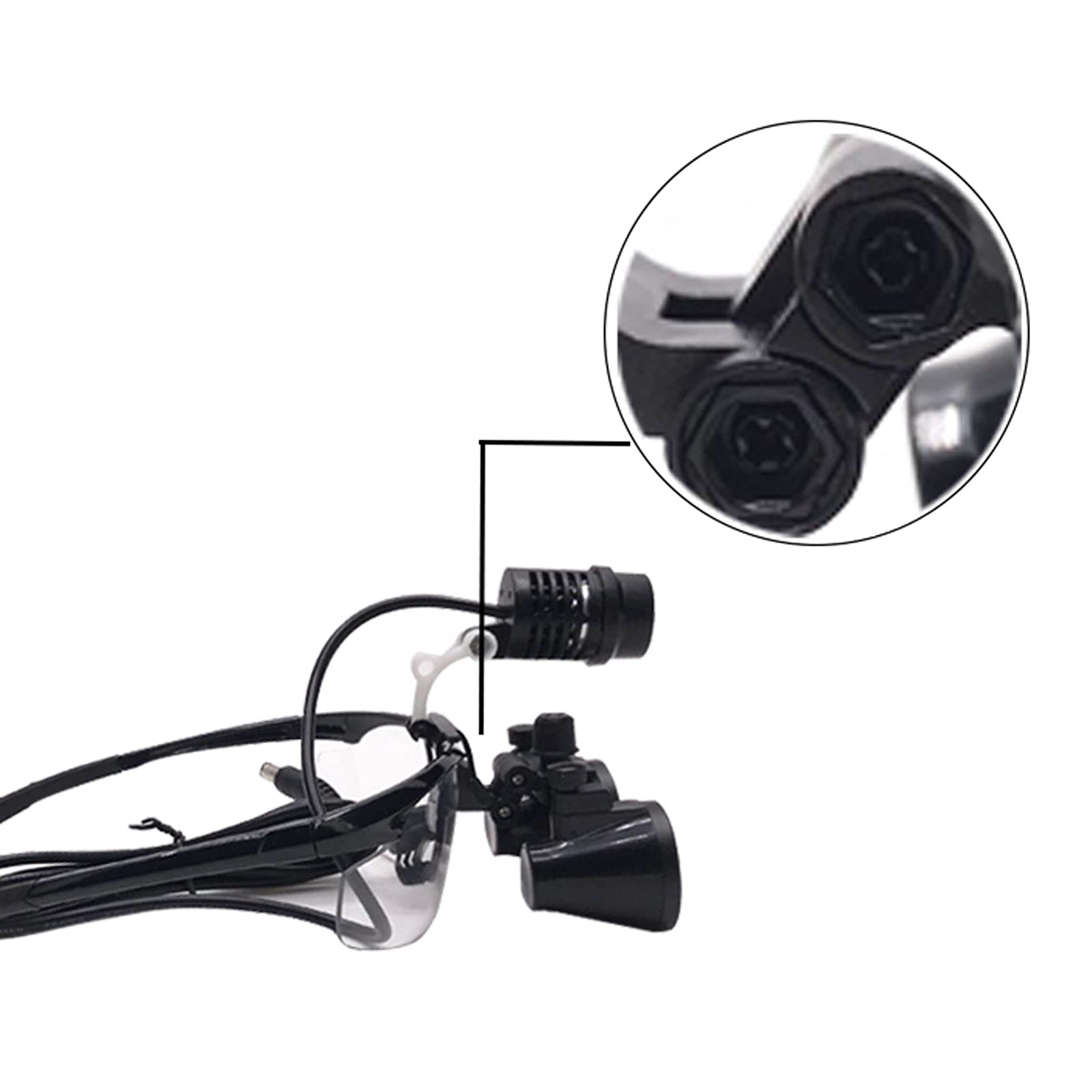 Loupe Eclairante Frontale Loupes Binoculaires Chirurgicales, Loupes Dentaires à Lumière LED Montées sur la Tête Microscope Portable Clair et sans Distorsion 2.5X/3.5X