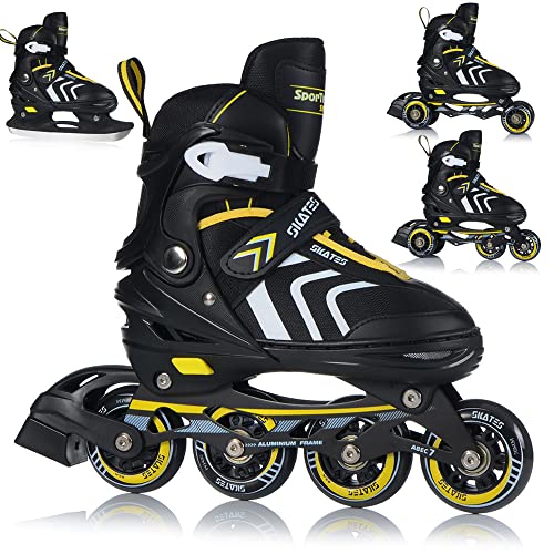SPORTRIKE Skates 4in1 Rollschuhe Inlineskates Schlittschuhe Verstellbar...