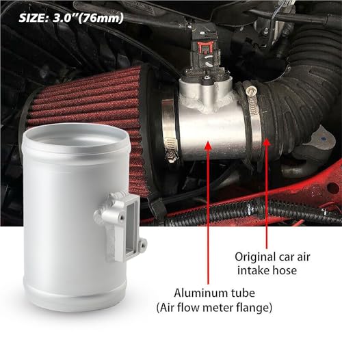 Adaptateur de débitmètre d'air 76 mm pour trajets fluides