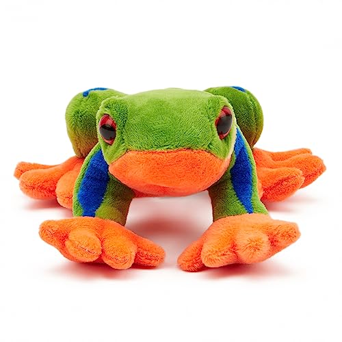 Zappi Co 100% recyceltes Plüsch-Baumfrosch Spielzeug (15cm Länge) Gestopftes, weiches, kuscheliges, umweltfreundliches Tiersammlung für das Neugeborene Kind, erstes Kind