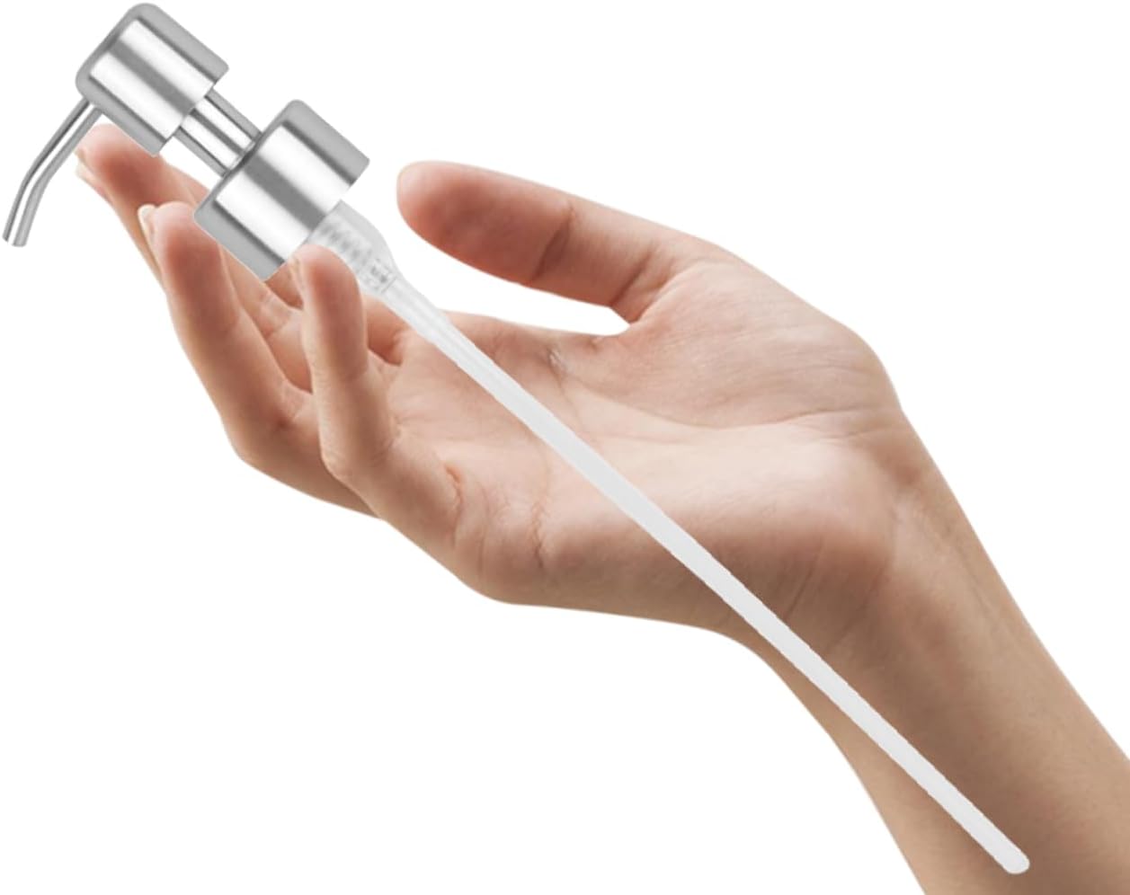 SOIMISS Stainless Steel Soap Dispenser Pump Replacement 3 Pack Lotion Pump Dispenser Heads for 28/400 Neck Bottles Fits 1.02-1.10 in Openings for Bathroom Kitchen Shampoo Hand Soap image 4