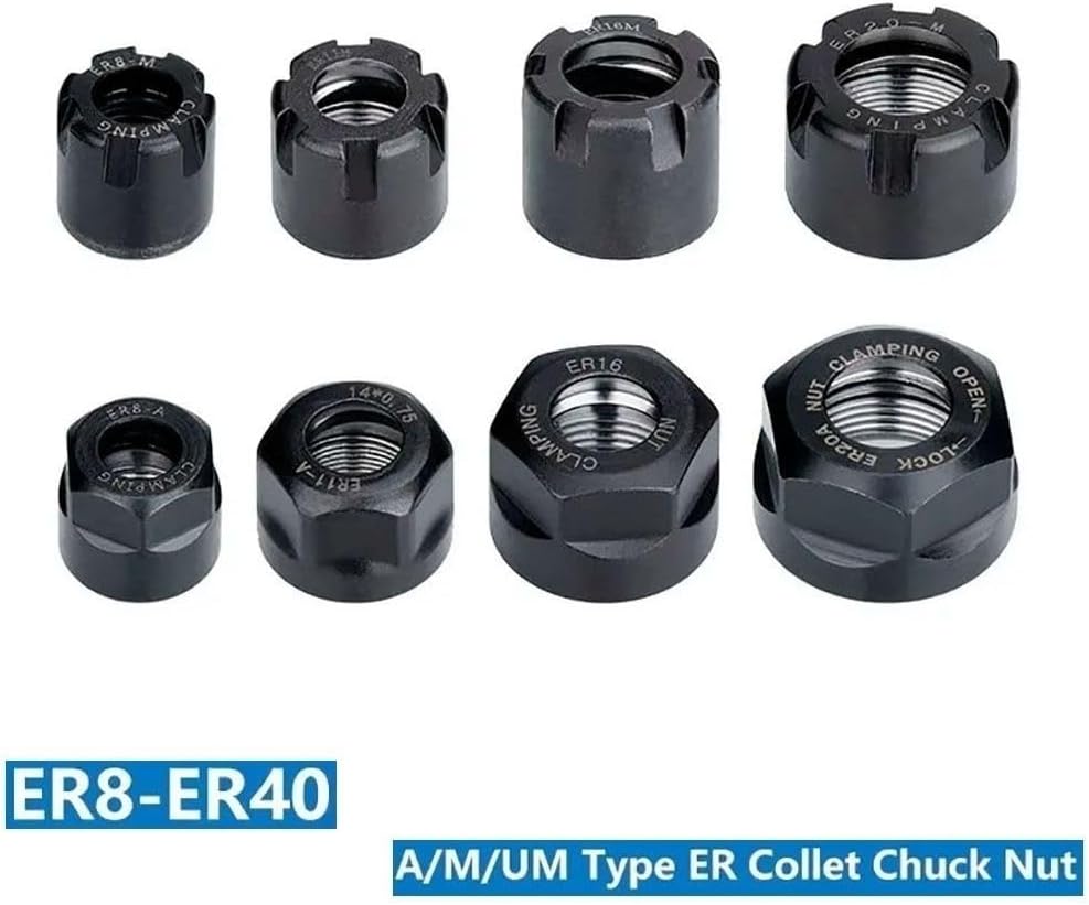 1pcs ER8-40 CNC Clamping Nut - High Precision Metalworking Chuck Nut for A/M/UM Type Machines(16mmx12mm)
