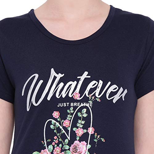 Image of In Love Women's Printed Cotton Plus Size Longline T-Shirt Half Sleeve with Pockets Pack of 2
