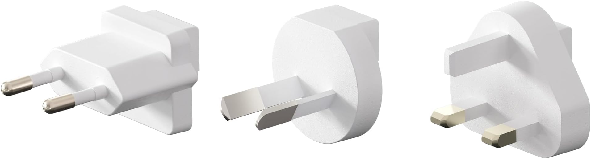 3 Pack Type C/G/I Detachable Attachments for Travel Plug Adapter Use, Detachable Plugs Compatible with Europe, UK, France, Germany, Italy, Spain & More, Ideal for Travel