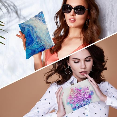 Image of Frienda 50 Pcs Sublimation Blank Canvas Makeup Bags Bulk DIY Heat Transfer Canvas Pen Case Pencil Cosmetic Makeup Bags Clear Sublimation Blank Pouch with Zipper (9 x 6.89 Inch,White)