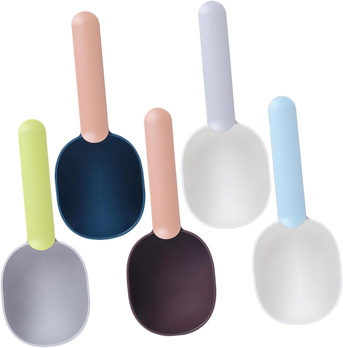5pcs Pet Food Feeder Shovel Convenient Measuring Scoop for Dogs and Cats Includes Each Gray Green White Blue White Gray Blue Pink Coffee Pink Essential Pet Supplies