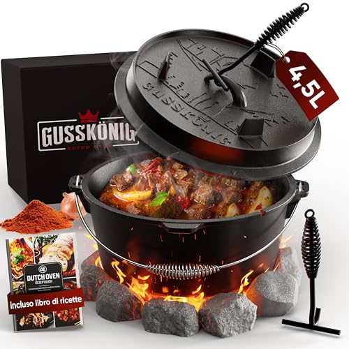 GUSSKÖNIG Forno olandese [4,5 l] – pentola bruciata con alzacristallo e piedini