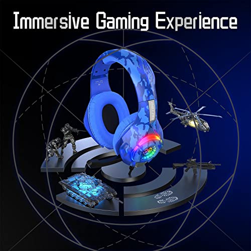 Tatybo Gaming Headset PC PS4 PS5 Xbox One Switch, RGB Light Gaming Headphones with Noise Cancelling Mic - Thumbnail 2