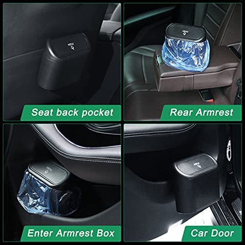 Ahier Small Car Trash Can With Lid, Car Garbage Can Portable Hanging Mini Car Trash Can Car Holder With 30Pcs Garbage Bags For Car, Office, Home #TOP4
