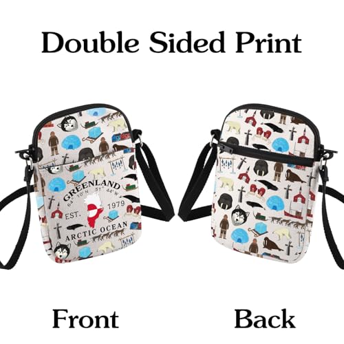 HOLLP Greenland Map Crossbody Bag Greenland Travel Gift Greenland Pride Small Sling Bag Greenland Souvenirs Gifts 7