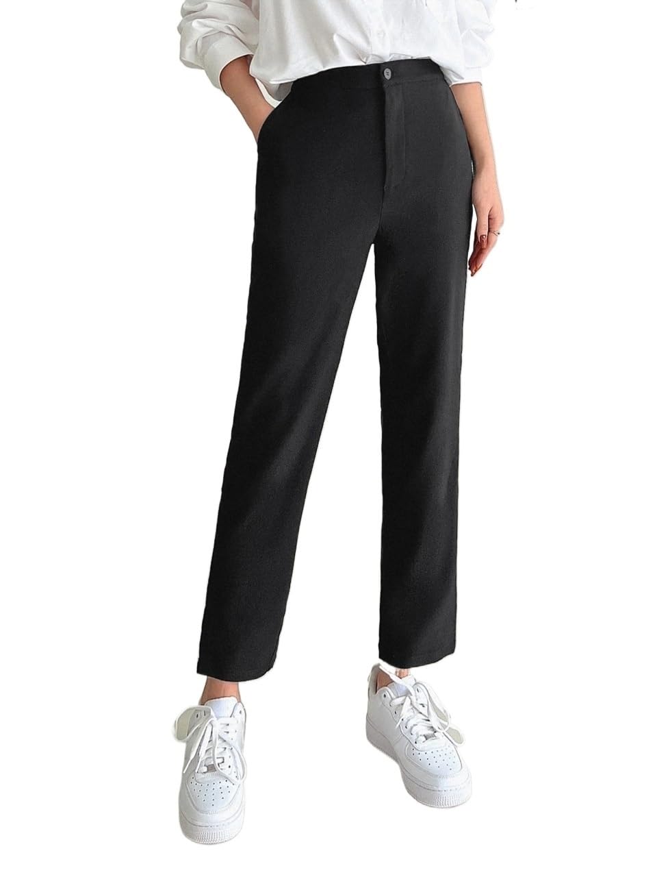 Womens Fall Solid Color Fall Casual Long Pants Trousers