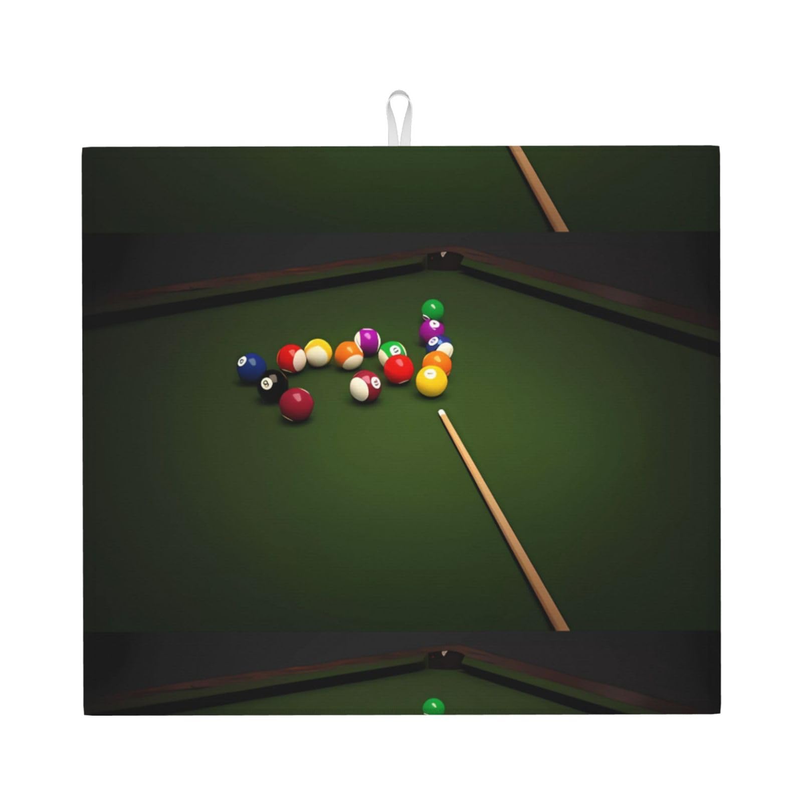 WHJSSF Billiard Prints Kitchen Drying Mat – Absorbent Dish Throw for Countertops, Quick-Dry Non-Slip Layer with Stylish Prints, Ideal Housewarming Gift