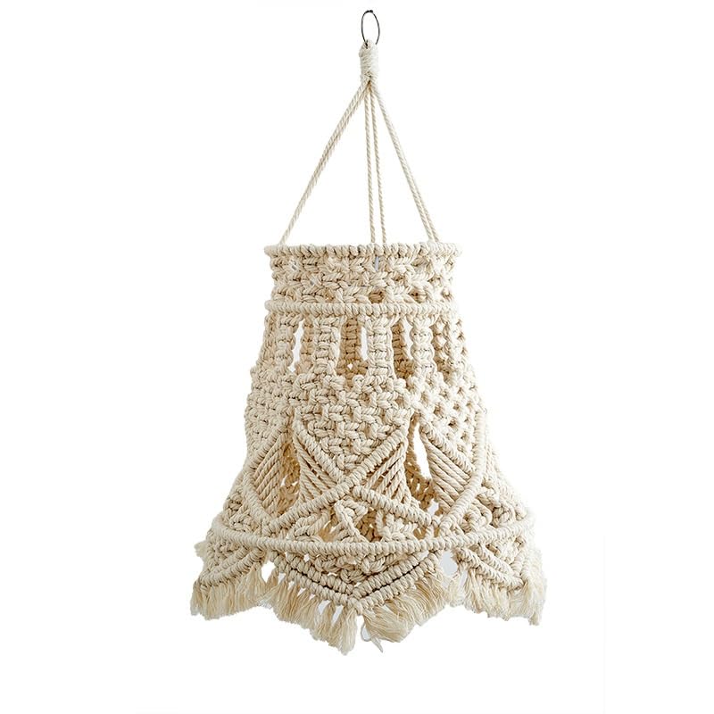 Abat-jour En Macramé Nordique Boho En Macramé Tissé Suspendu Pendentif