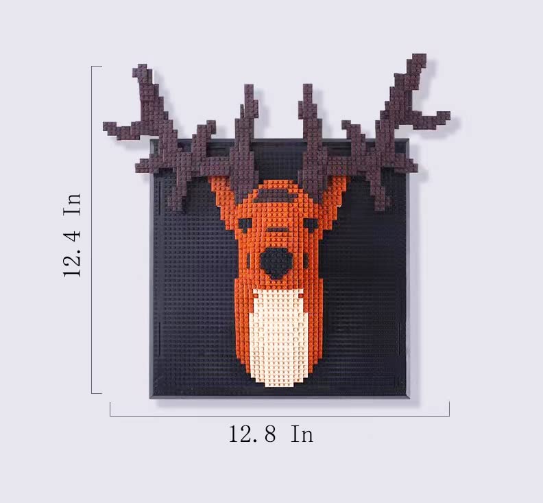 Wall Art Deer Building Blocks Set; A Wall Decor Set for Adults Who Love Creative Hobbies(1651 Pieces) Toys Gifts for Kid and Adult