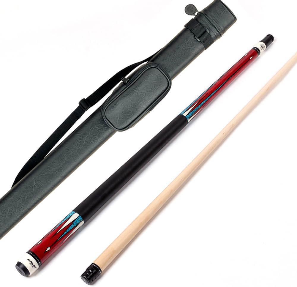 Riley Centurion American Pool Cue with Simulated Leather Grip Section-58 (147cm) - 13mm tip- complete with Hard Case (P4C)
