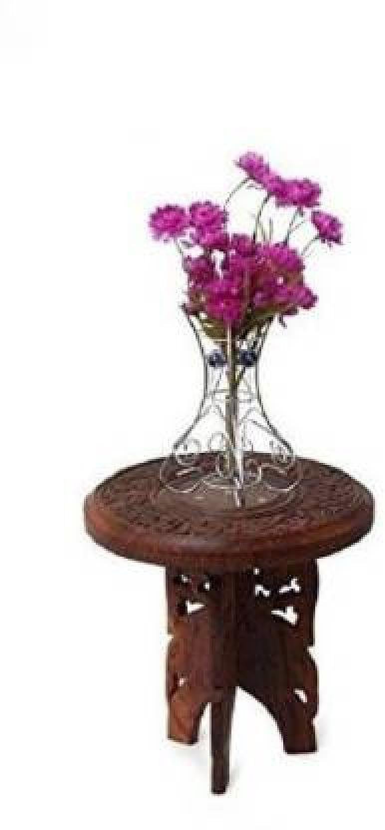 Rosewood (Sheesham) Round Side Table | Perfect for Living Room or Bedroom Furniture Solid Wood Construction | Brown-image-32