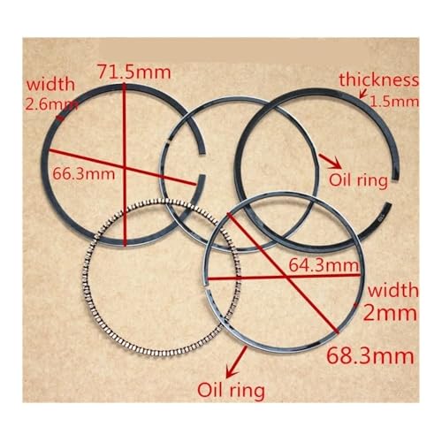 Segment de piston 68.3mm dimension exacte moteur thermique BS - 3