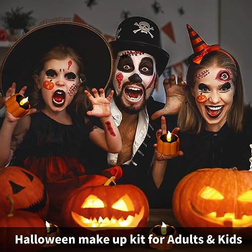Vampire Costumes Accessories Zombie Make Up Temporary Tattoos Halloween Face Stickers Fake Scars and Wounds Makeup - Image 2