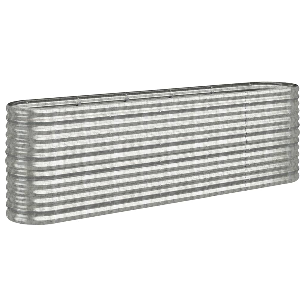 Vidaxl Silver Garden Raised Bed Galvanised Steel 224X40x68 Cm