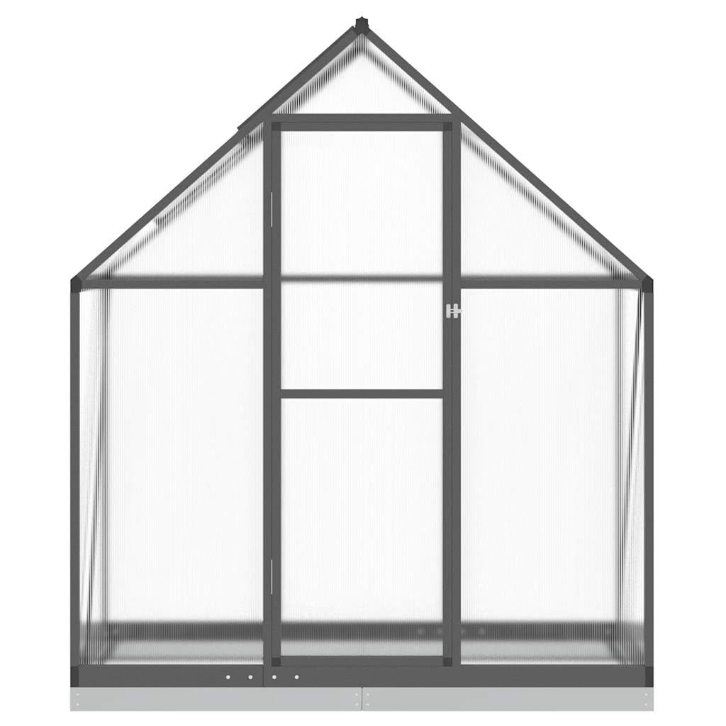 Gewächshaus mit Fundamentrahmen Anthrazit 169x58x202 cm Aluminium Polycarbonat für Hobby-Gartenbau, Tomatenhaus, Frühbeet, Balkon, Terrasse, Pflanzenpflege und Überwinterung