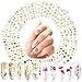 Produktbild CJMM 54Pcs Gold Nagelsticker Silber Wassertransfer Blumen Nagelsticker Nail Art Stickers Set Nagel Aufkleber Selbstklebend Nail Aufkleber für Frauen Mädchen DIY Nagelstudio