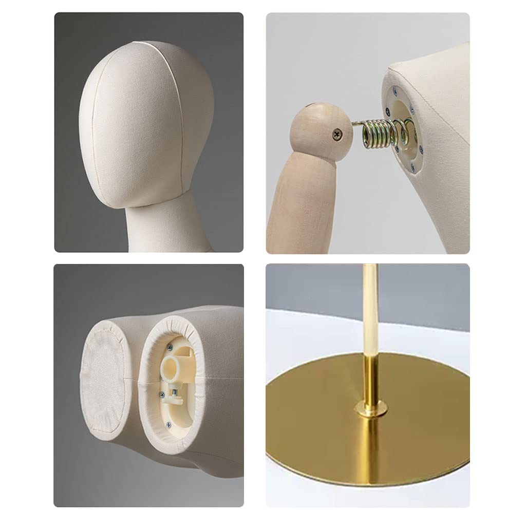 Générique Lot de 2 mannequins de Couture Femme avec Bras et tête Amovible, Hauteur réglable, pour vitrine de vêtements et de Bijoux (Couleur : avec Bras, Taille : S/S)