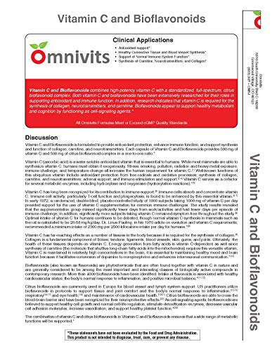 Vitamin C And Bioflavonoids 1:1 | High - Potency Vitaminc (500Mg) With Full-Spectrum Citrus Bioflavonoid Complex (500Mg) | Supporting Antioxidant, Immune Function | 90 Vegetarian Capsules | Omnivits #TOP3