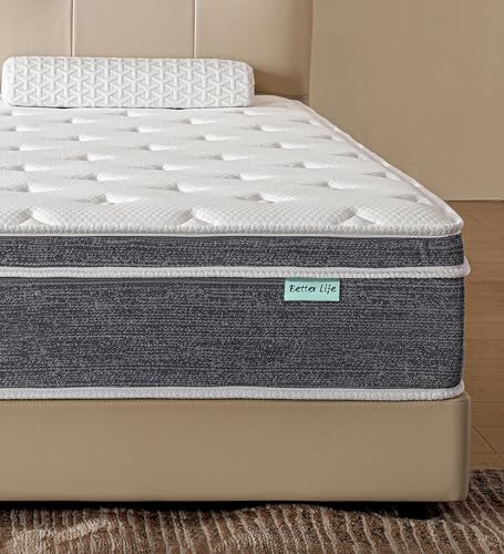 Acochey Queen Size Mattress,12 Inch Queen Mattresses in a Box,Memory Foam Hybrid Mattress with Individual Pocket Spring for Motion Isolation Pressure Relief,Medium Firm,CertiPUR-US Certified.