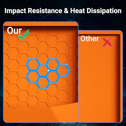 Image of DAIERTEK Starlink Mini Protective Silicone Cover, Orange | Protective Case, Waterproof, Anti-Scratch, Ideal for Roof, Car, RV Camping