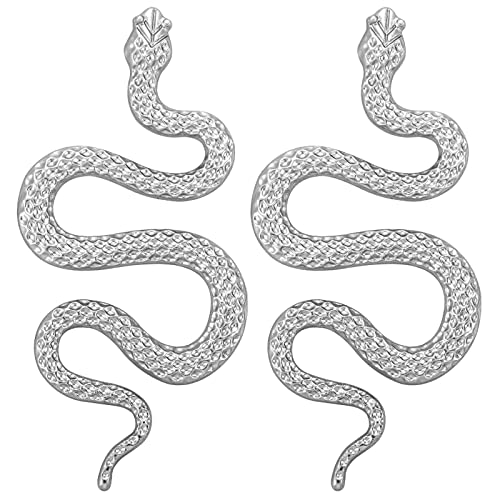 Pendientes largos de serpiente para mujer, aretes de tuerca punk, para niñas, amistad, cumpleaños, joyería de regalo, Zinc, Sin piedra preciosa