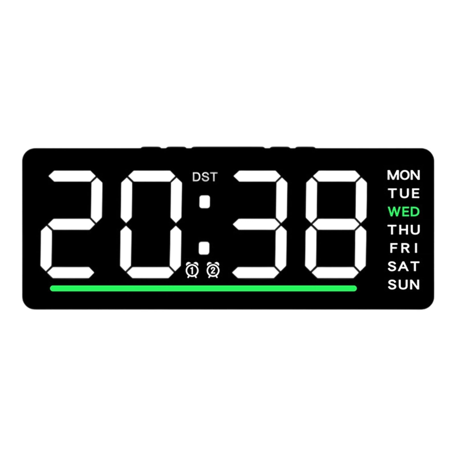 Tsophreniq Quiet Digital Alarm Clock with Room Thermometers Multiple Color Light Ideal for Light Sleepers Calendar Function Ergonomic Wall Timer