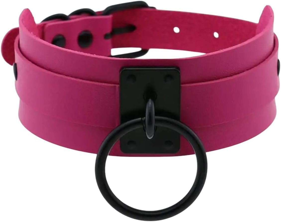 New 2026 Unisex Punk Black O-Round Metal Leather Choker Collar Goth Fashion Necklaces Women Hers Rock Emo Gothic Jewelry Findings Trendy Accessories Creative Gift For Women And Men