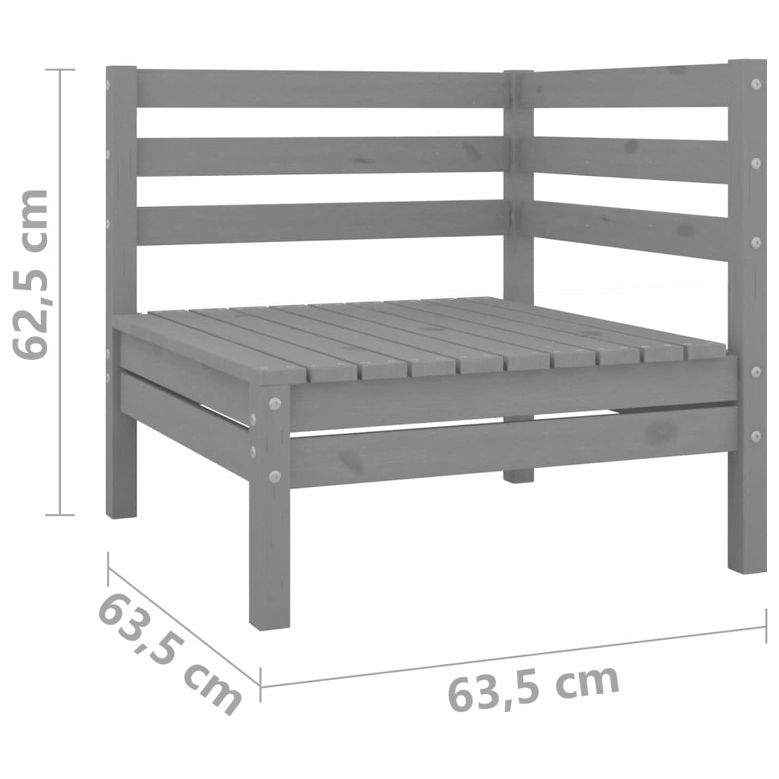 13-częściowy zestaw ogrodowy szary, lite drewno sosnowe, narożna kanapa, szklany stolik kawowy, zestaw do rozmów, do trawnika przy basenie
