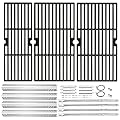 Hisencn Replacement Parts for Charbroil Performance 4 Burner Grill, 463347017, 463335517, 463347418, 463342119, 463376017, 463342118, G470-5200-W1 Burner, G470-0004-W1A Heat Plates and Cooking Grates