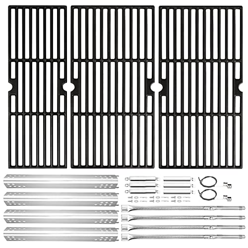 Image of Hisencn Replacement Parts for Charbroil Performance 4 Burner Grill, 463347017, 463335517, 463347418, 463342119, 463376017, 463342118, G470-5200-W1 Burner, G470-0004-W1A Heat Plates and Cooking Grates