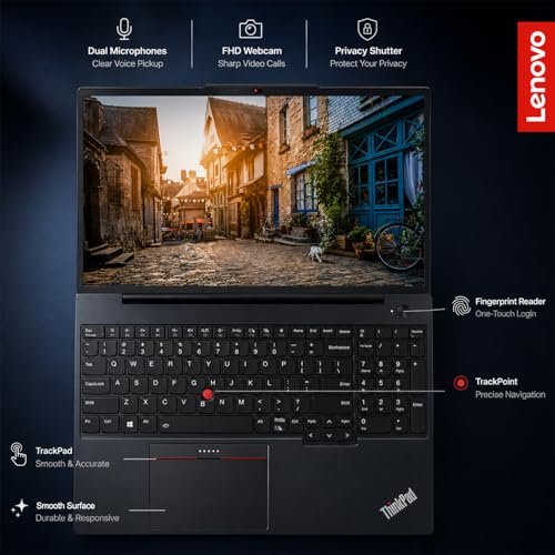 Image of Lenovo ThinkPad AI Laptop, 16 inch WUXGA IPS Display, 13th Gen Intel Core i5-1335U(>i7-1255U), 16GB RAM, 1TGB SSD, Backlit KB, Fingerprint Reader, Ethernet Port, Win 11 Pro, MS 365 Web Access