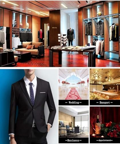 Men's Slim Fit Suit 3 Pieces Jacket Tuxedos Two Button Waistcoat Blazer for Wedding4