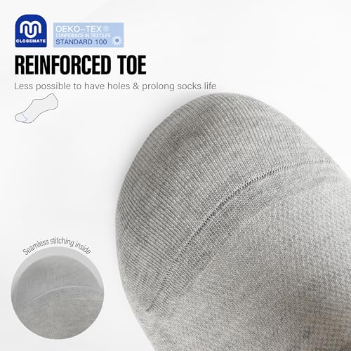 Image of Closemate Mens No Show Socks Low Cut Non Slip Casual Invisible Socks 6 Pairs