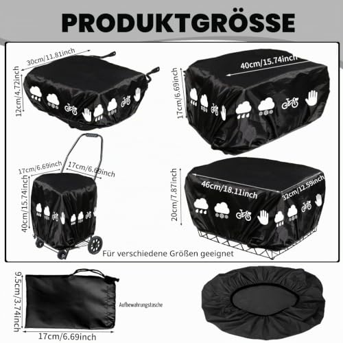 AUNGCSHE Regenschutz Fahrradkorb, Fahrradsattel Regenschutz- für Alle Fahrradkörbe Hinten, Fahrradsattel… – Ansicht 2