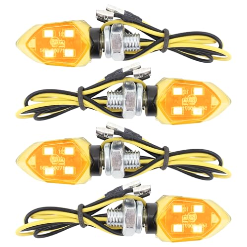 Rierousy 4 unidades de intermitentes LED de 12 V para motocicleta, homologados con certificación universal y resistentes al agua. Adecuados para motocicletas, motos todoterreno, motos de cuatro ruedas