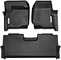 OEDRO Floor Mats Compatible for 2017-2022 Ford F-250 / F-350 Super Duty Crew Cab, Front Row Bucket Seats, Unique Black TPE All-Weather Guard - Custom Fit