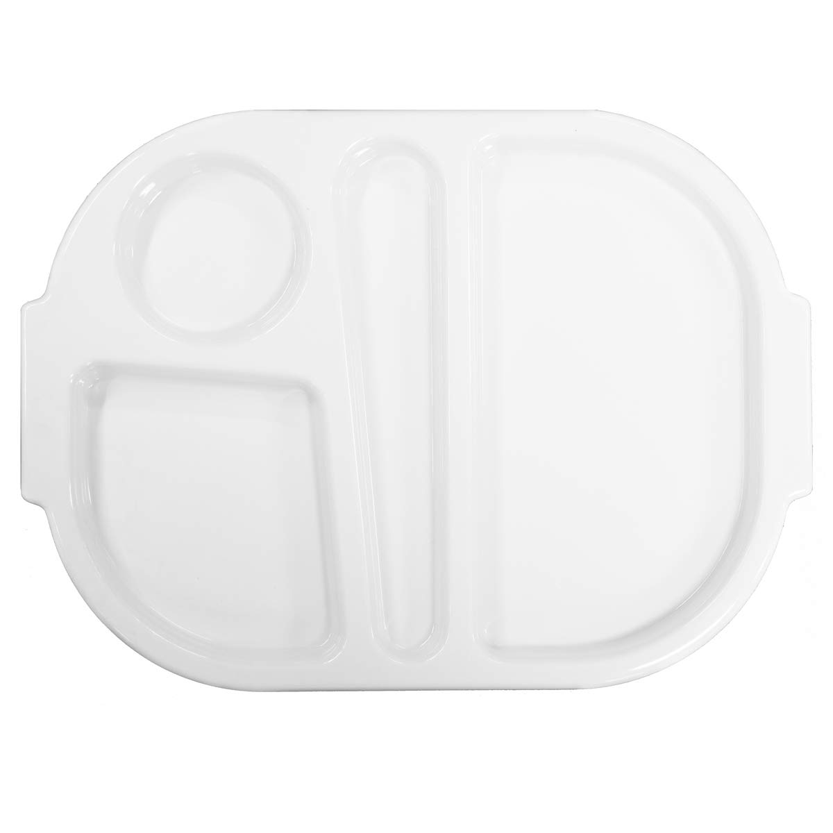 Harfield Small Children's Meal Tray White 28 x 23cm Reusable Virtually Unbreakable Polycarbonate
