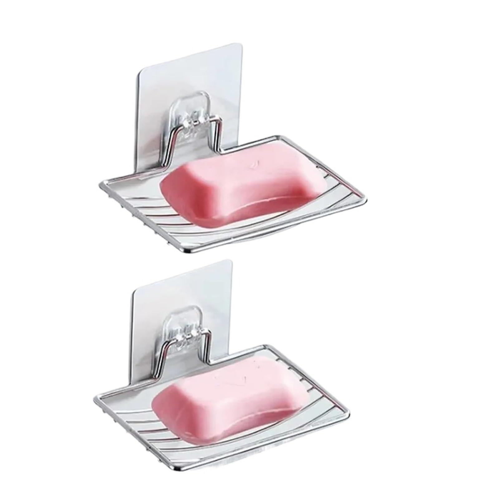 Mkyyioed Silver 2Pcs Soap Dish 1/2Pcs-Stainless Steel Soap Rack