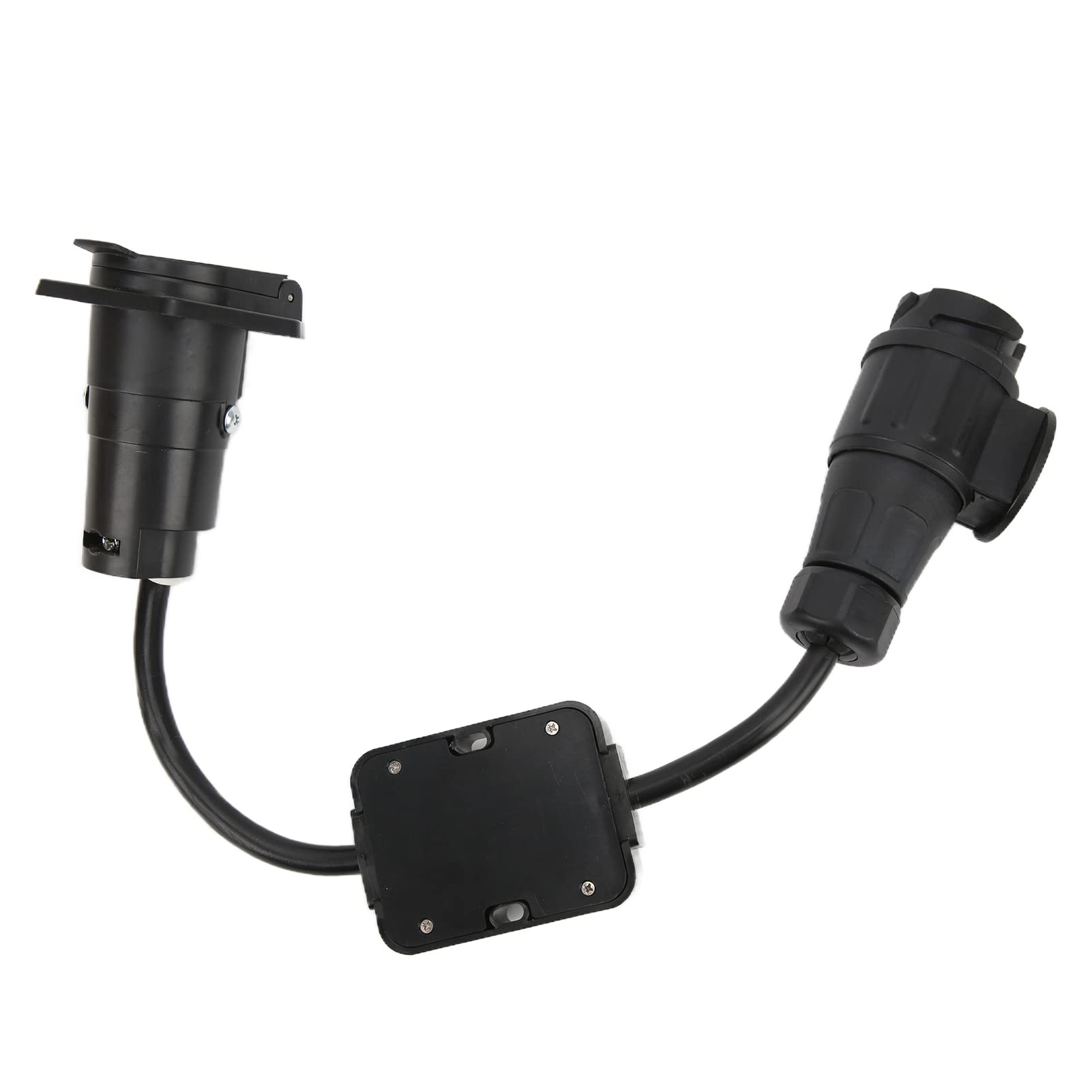 Jiawu Europejski 13-pinowy na Amerykański 7-stykowy Konwerter świateł Przyczepy, Plug and Play 13-pinowy na Amerykański 7-stykowy Adapter, Okrągłe Złącze Przyczepy ze 100% Miedzianym Przewodem do