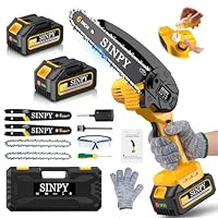 Mini Motosega a Batteria Per Potatura Con 8000mah Batterie e Caricatore Rapido, 880W 6 Pollici Sega Con Pompetta Olio e Blocco di Sicurezza per il Taglio Del Legno e Giardini